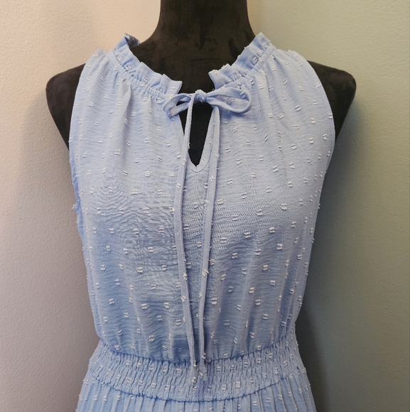 PrettyGarden Light Blue Swiss Dot Ruffle Dress - Size Medium 💙 - Picture 4 of 10